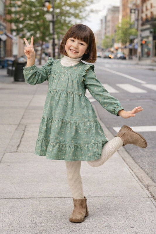 Green & Orange Frilly Frock