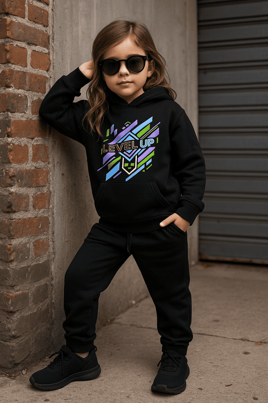 Level Up Black Hoodie & Trouser