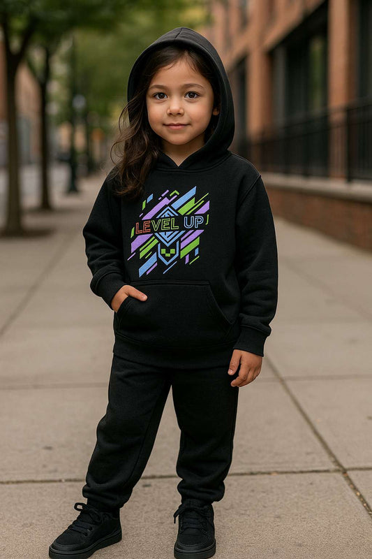 Kids Black Hoodie & Trouser