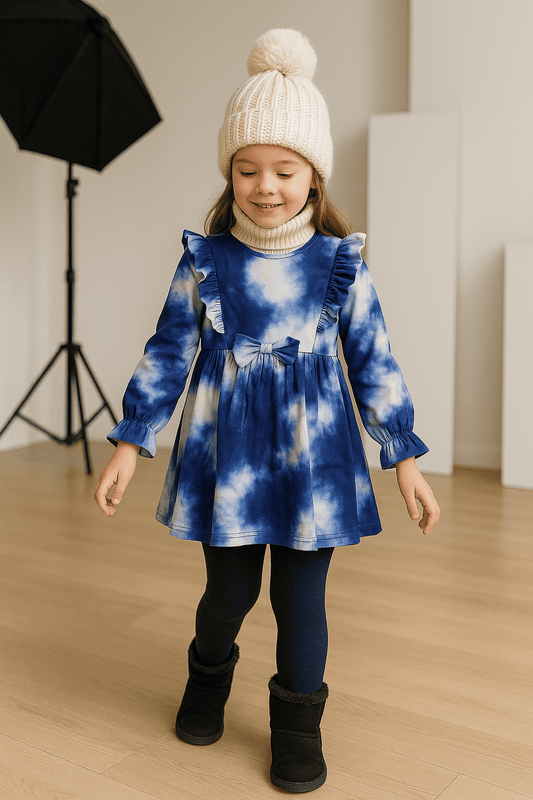 Blue & White Frilly Frock