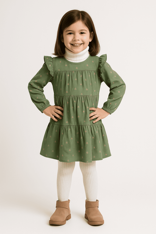 Green & Orange Frilly Frock