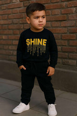 Shine Black Sweatshirt & Trouser