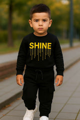 Shine Black Sweatshirt & Trouser