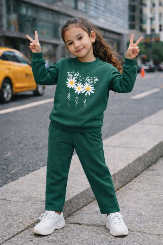 Green Sweatshirt & Trouser Set