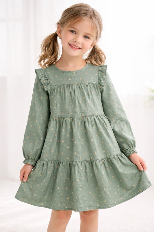 Green & Orange Frilly Frock