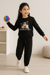 Black Sweatshirt & Trouser Set