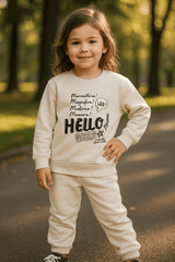 Skin Color Sweatshirt & Trouser Set