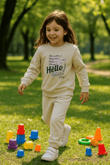 Skin Color Sweatshirt & Trouser Set