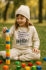 Skin Color Sweatshirt & Trouser Set