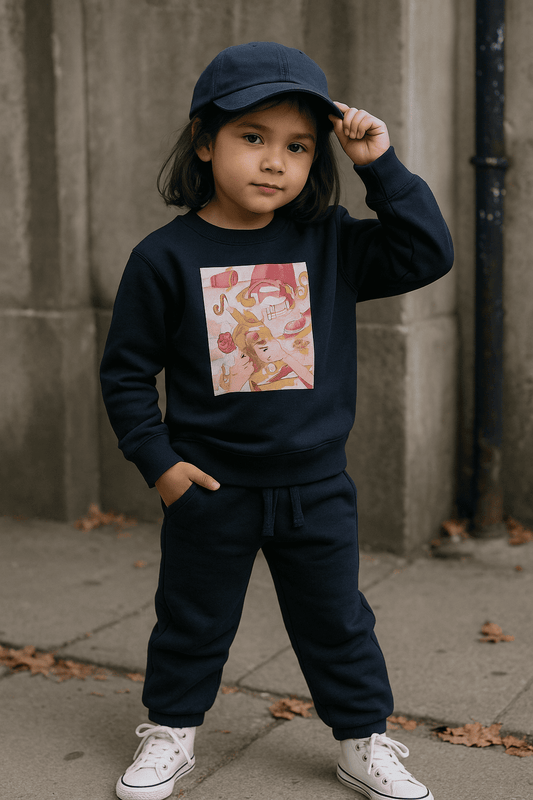 Black Sweatshirt & Trouser Set