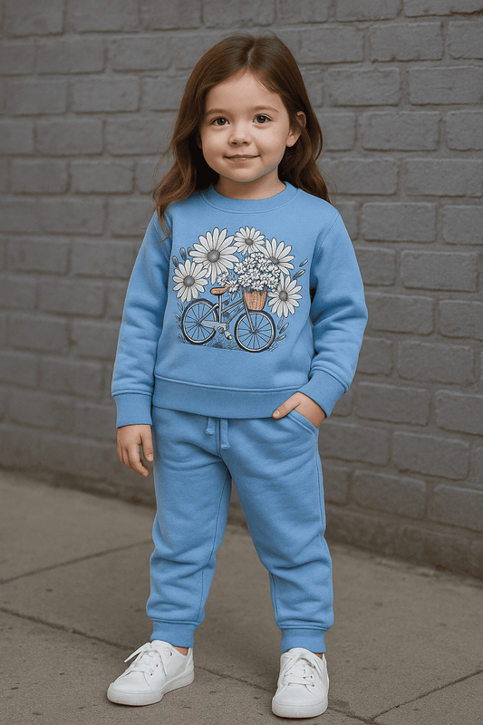 Sky Blue Sweatshirt & Trouser Set