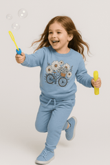 Sky Blue Sweatshirt & Trouser Set