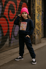 Black Sweatshirt & Trouser Set