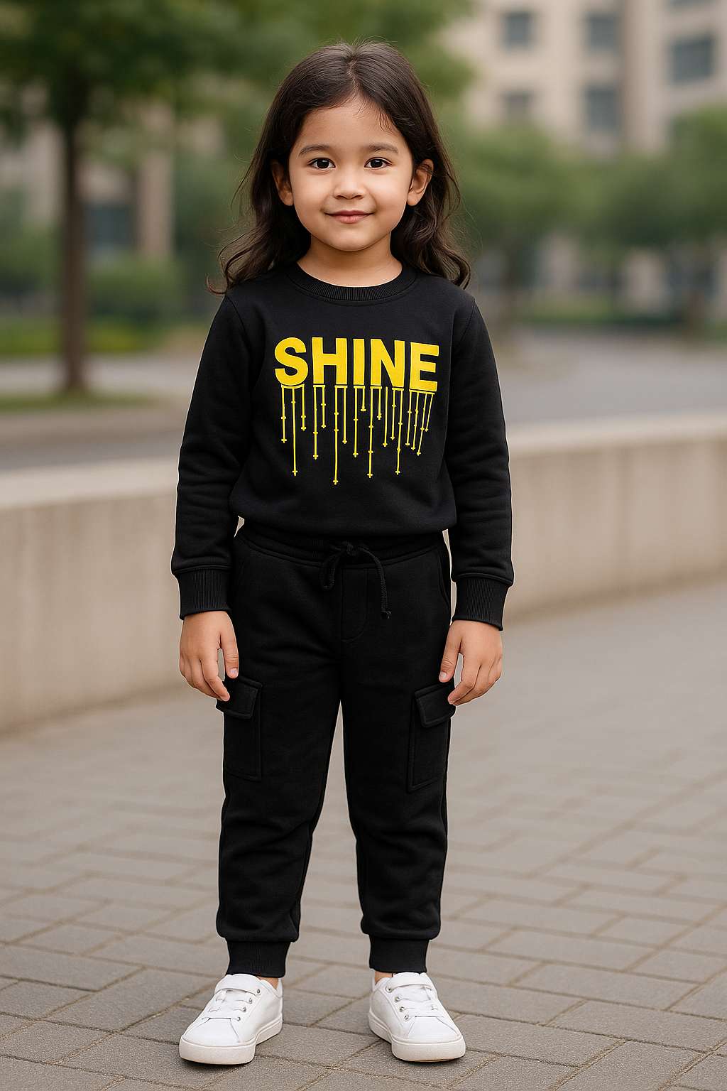 Shine Black Sweatshirt & Trouser