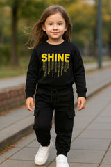 Shine Black Sweatshirt & Trouser