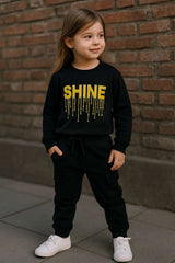 Shine Black Sweatshirt & Trouser