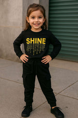 Shine Black Sweatshirt & Trouser