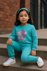 Blue Sweatshirt & Trouser Set