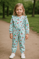 Ferozi Red Combination Suit