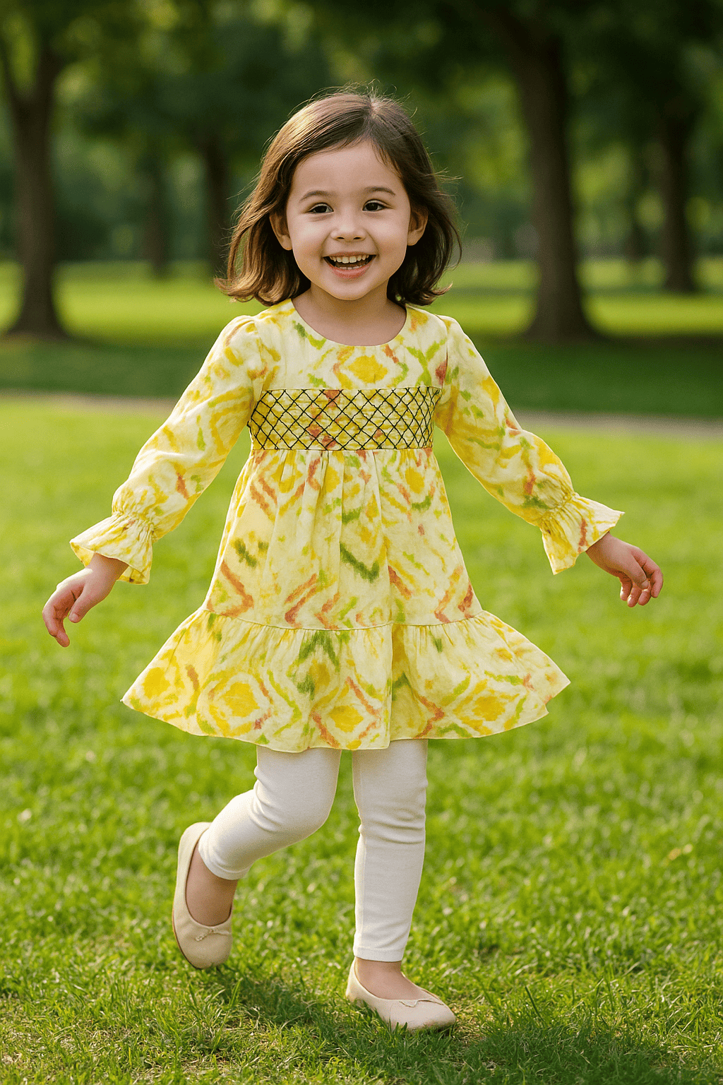 Yellow & Green Frock