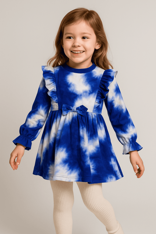 Blue & White Frilly Frock
