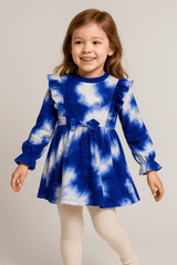 Blue & White Frilly Frock