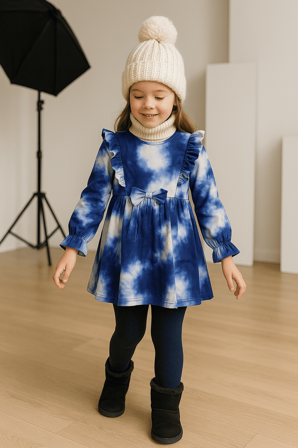 Blue & White Frilly Frock