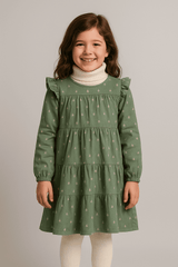 Green & Orange Frilly Frock