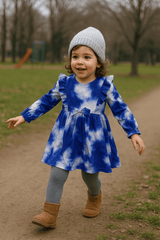Blue & White Frilly Frock