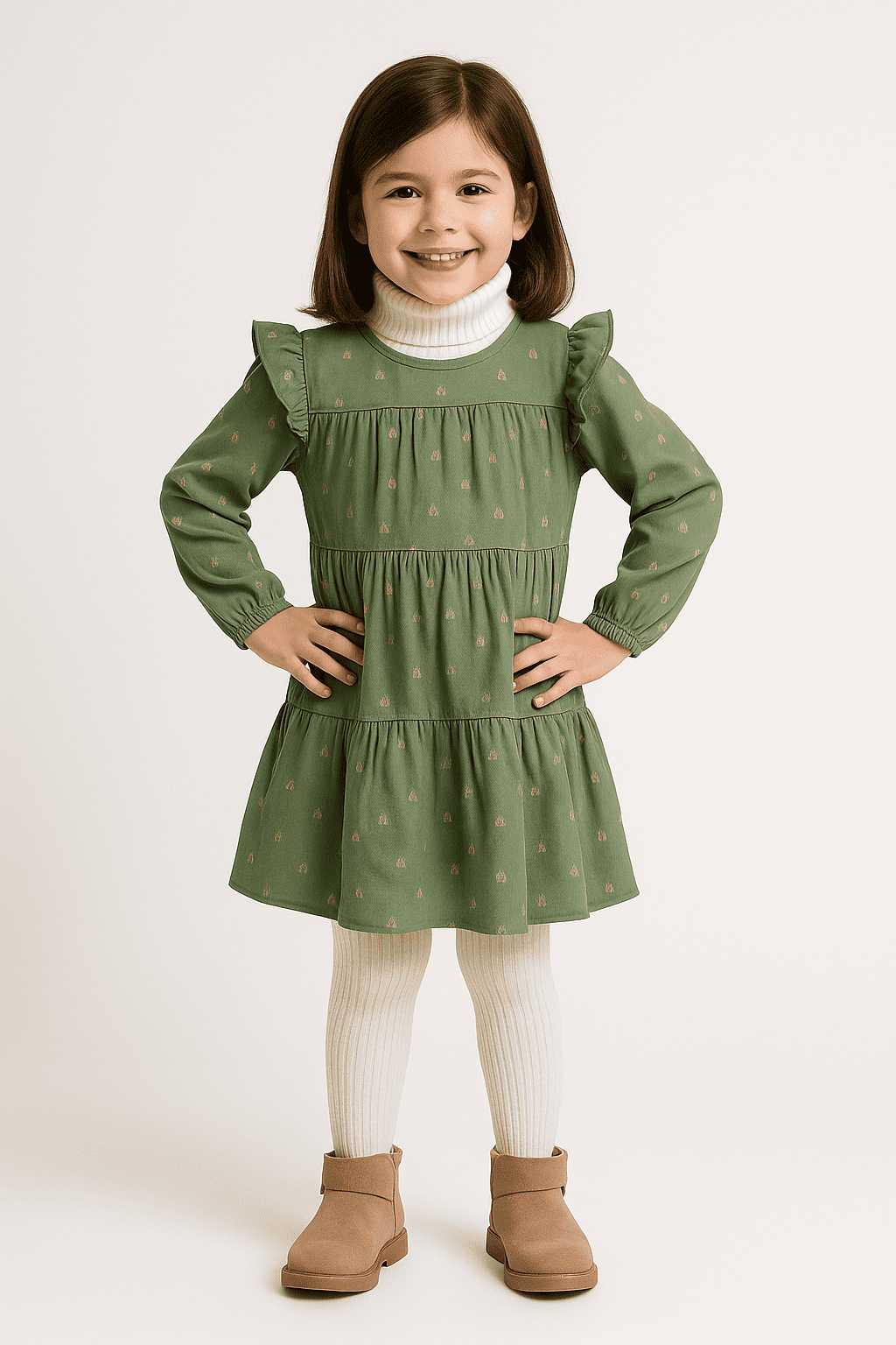 Green & Orange Frilly Frock