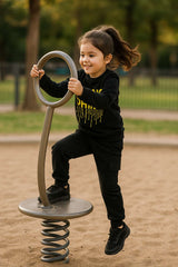 Kids Black Hoodie & Trouser