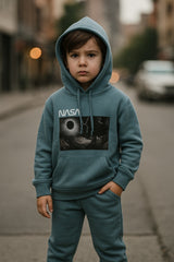 Dusty Blue Hoodie & Trouser Set