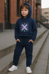 Blue X Sweatshirt & Trouser Set