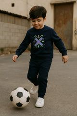 Blue X Sweatshirt & Trouser Set