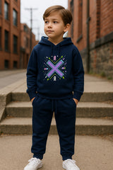 Blue X Sweatshirt & Trouser Set